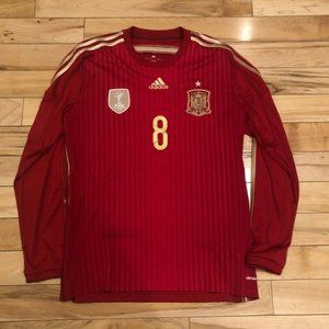 Spain Xavi #8 adidas Soccer Jersey Long Sleeves
